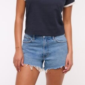 Abercrombie and Fitch High Rise 90s Cutoff Denim Short
